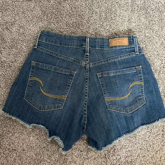 Levi's Blue Distressed Denim Jean Shorts - Picture 3 of 4